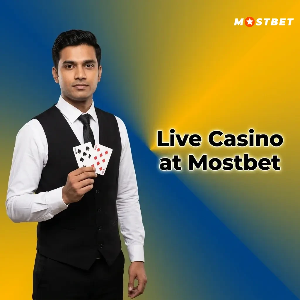 Live casino at Mostbet with professional dealers streaming Andar Bahar, Teen Patti, Roulette, Blackjack and Baccarat
