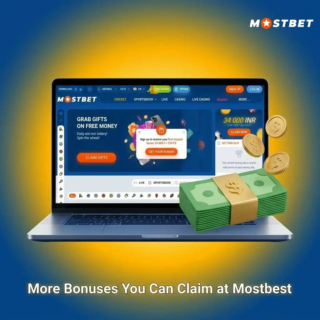 Mostbet ongoing promotions including reload bonus, cashback, free bets, accumulator boost, loyalty points and referral rewards