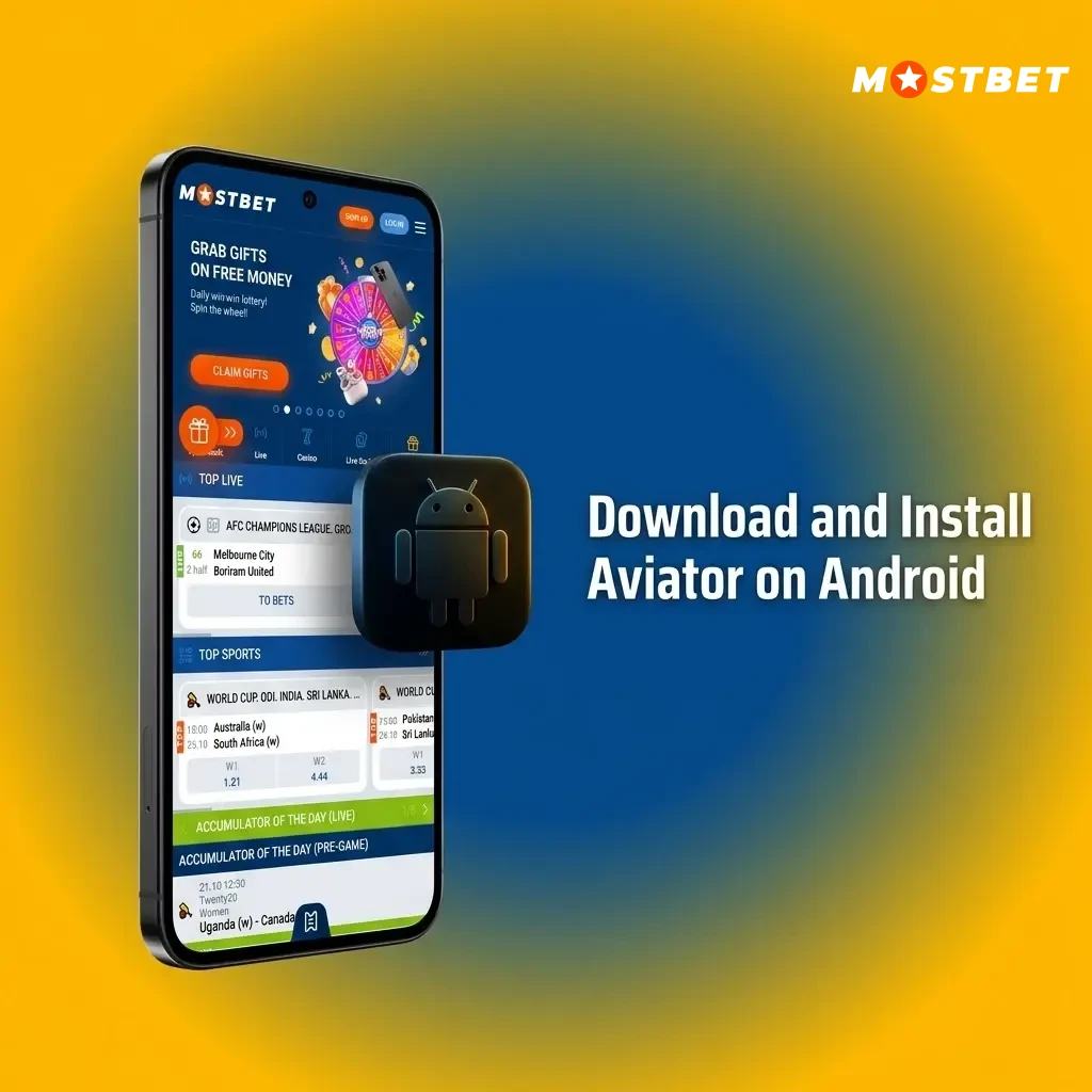 Mostbet Aviator APK download and installation steps on Android device from official Mostbet website