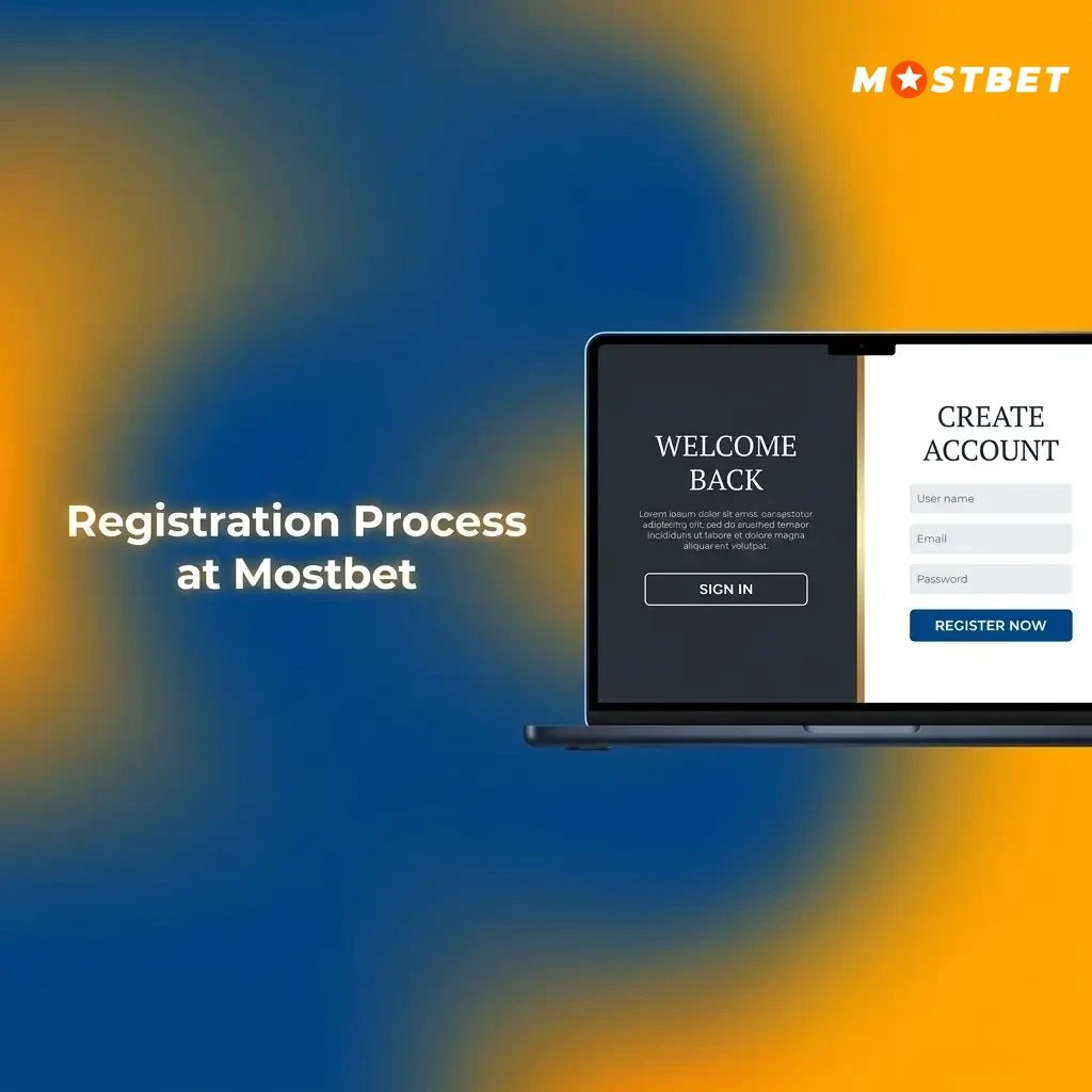 Mostbet registration process steps showing sign-up form with phone, email, and social media options for Indian users