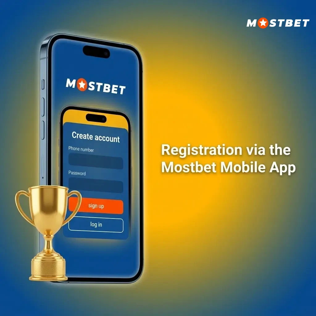 Mostbet mobile app registration steps on Android and iOS device screen