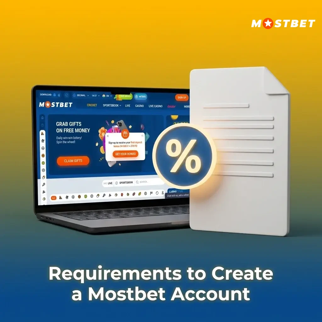 Mostbet account registration requirements including age limit, ID verification, and eligibility conditions for Indian users