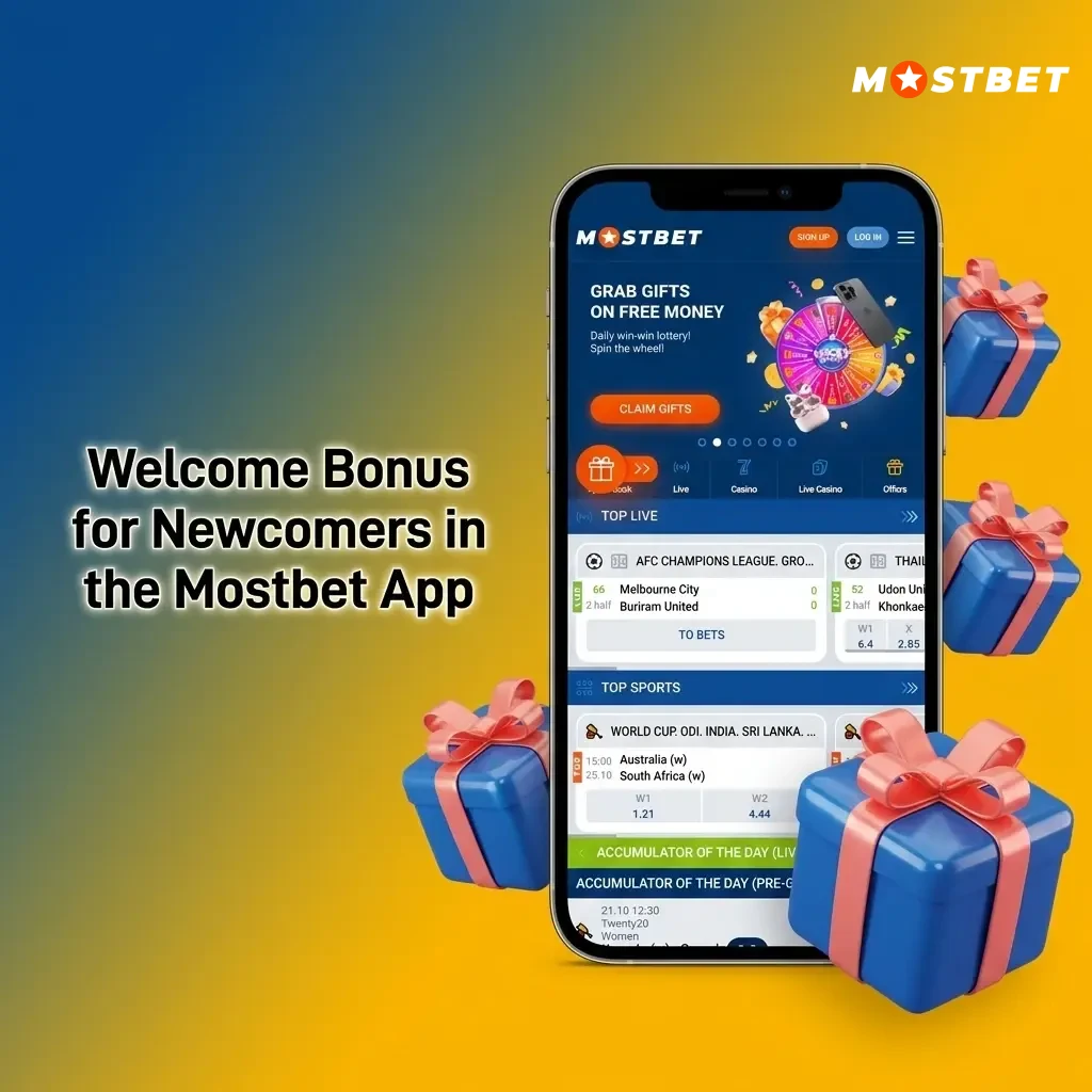 Mostbet app welcome bonus offering 125% on first deposit up to INR 25,000 for sports or casino with free spins