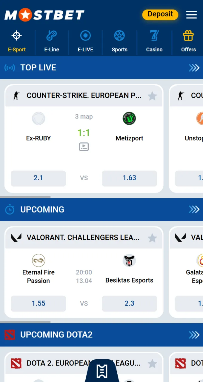 Dive into the world of professional gaming and bet on the best esports tournaments at Mostbet.