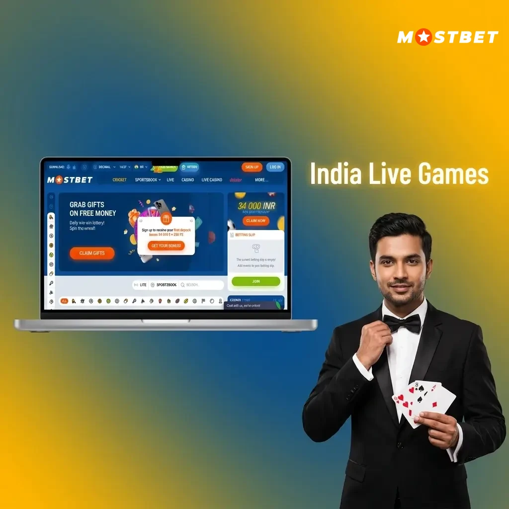 Popular Indian live casino games at Mostbet including Andar Bahar, Teen Patti, Dragon Tiger and 32 Cards Live