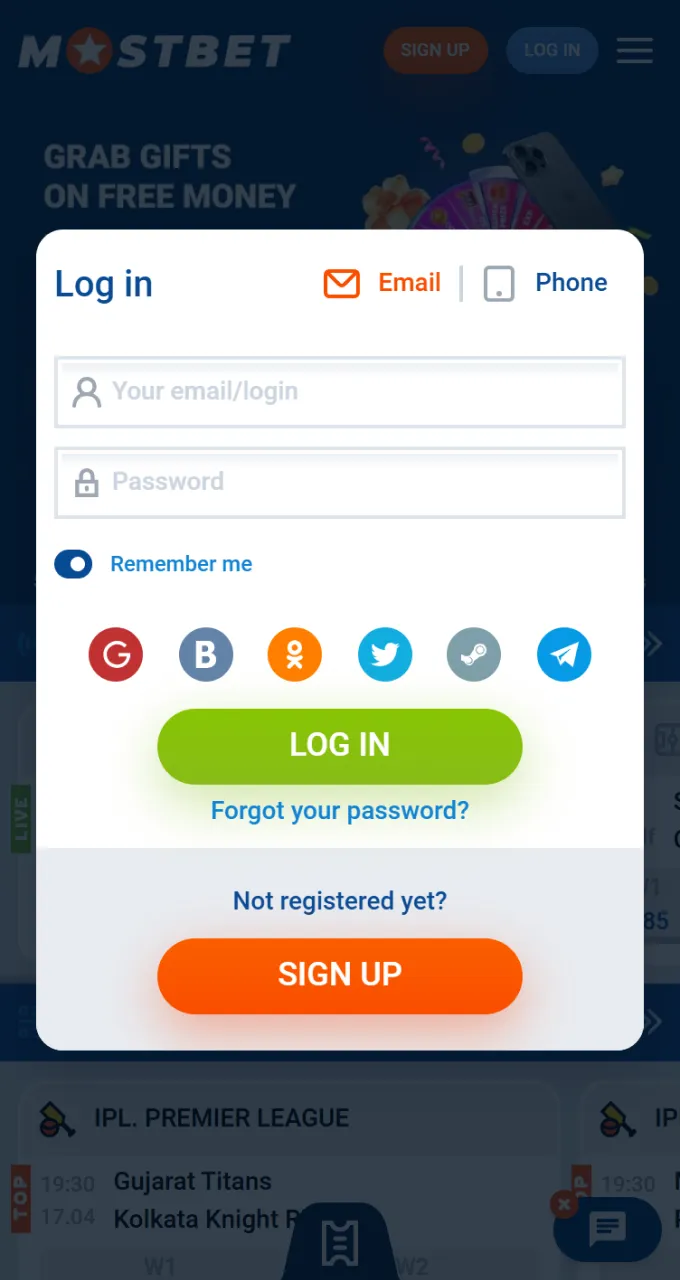 Log in to your Mostbet profile to withdraw your winnings quickly and safely.