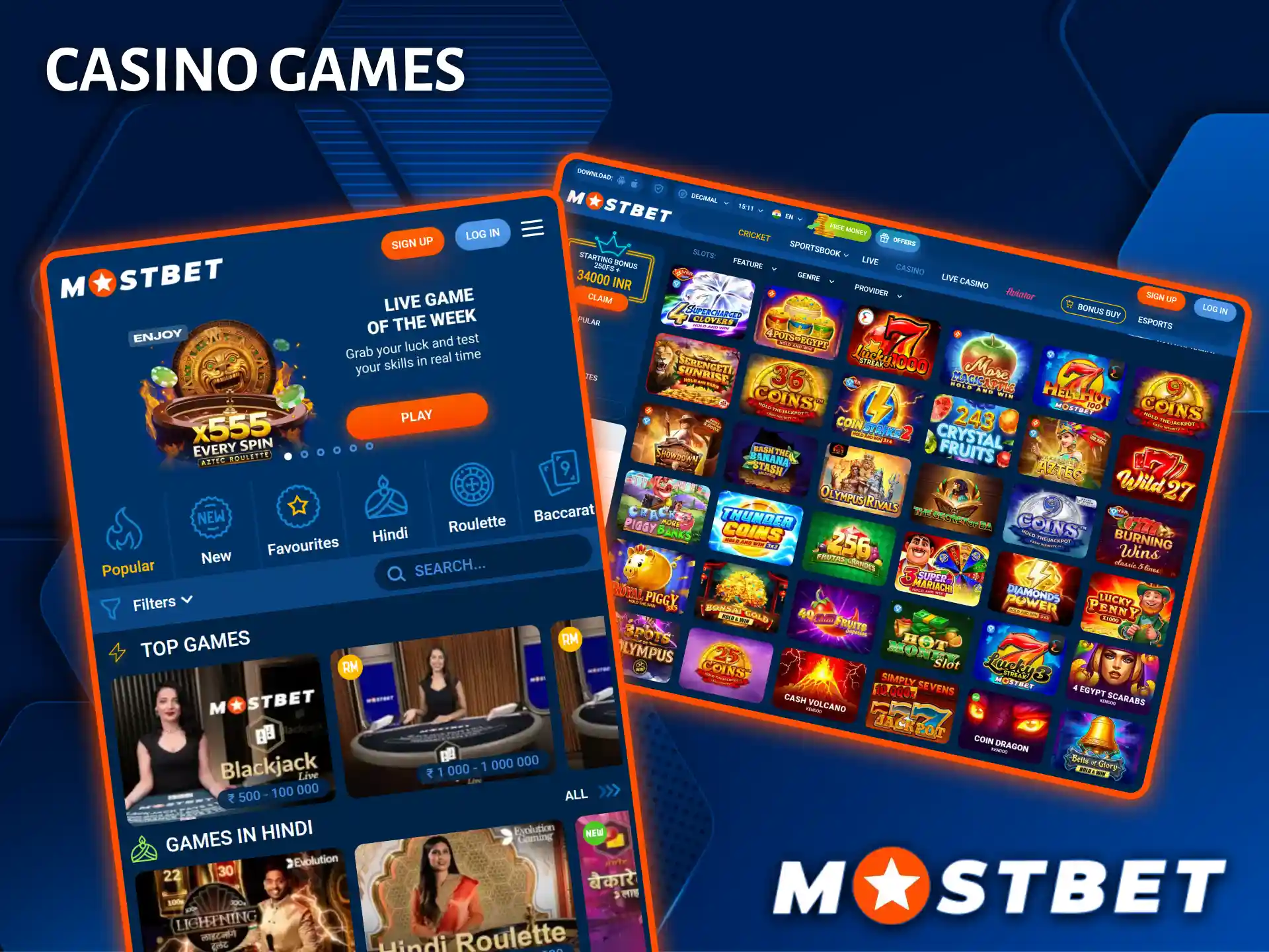 Enjoy thousands of licensed slots and live dealer games at the vibrant Mostbet Casino.