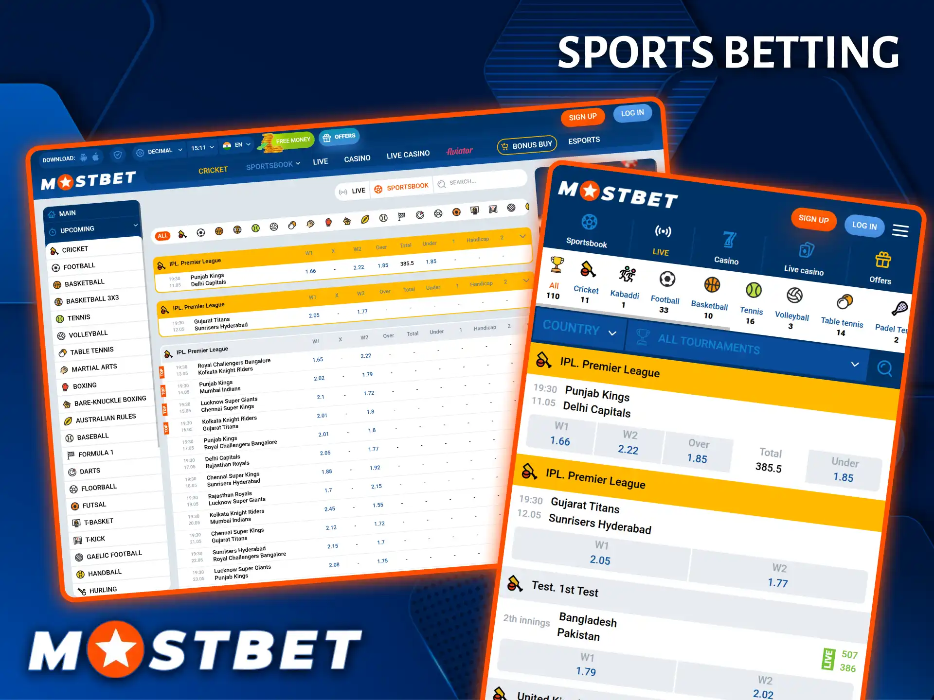 Discover a wide selection of markets and competitive odds on the Mostbet website.