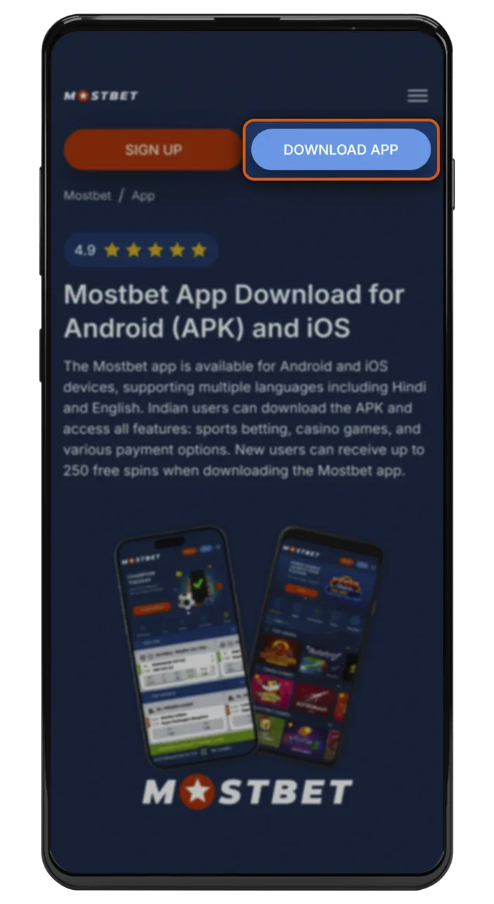 Click the download button on the Mostbet website to start your journey to winning.