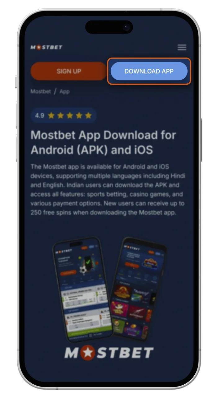 Use the download link on the Mostbet website to install the iOS app.