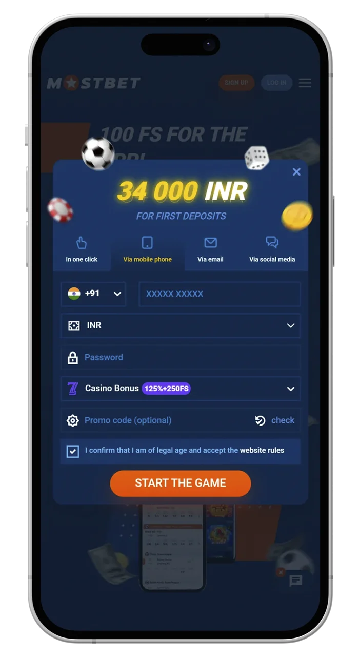 Register in the Mostbet app to start playing directly on your iOS device.