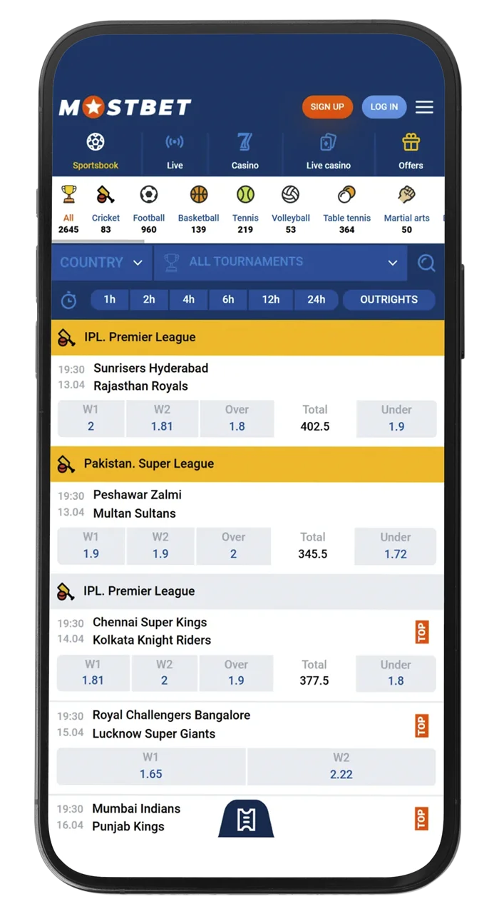 Betting on your favorite sports is convenient with the Mostbet mobile app.