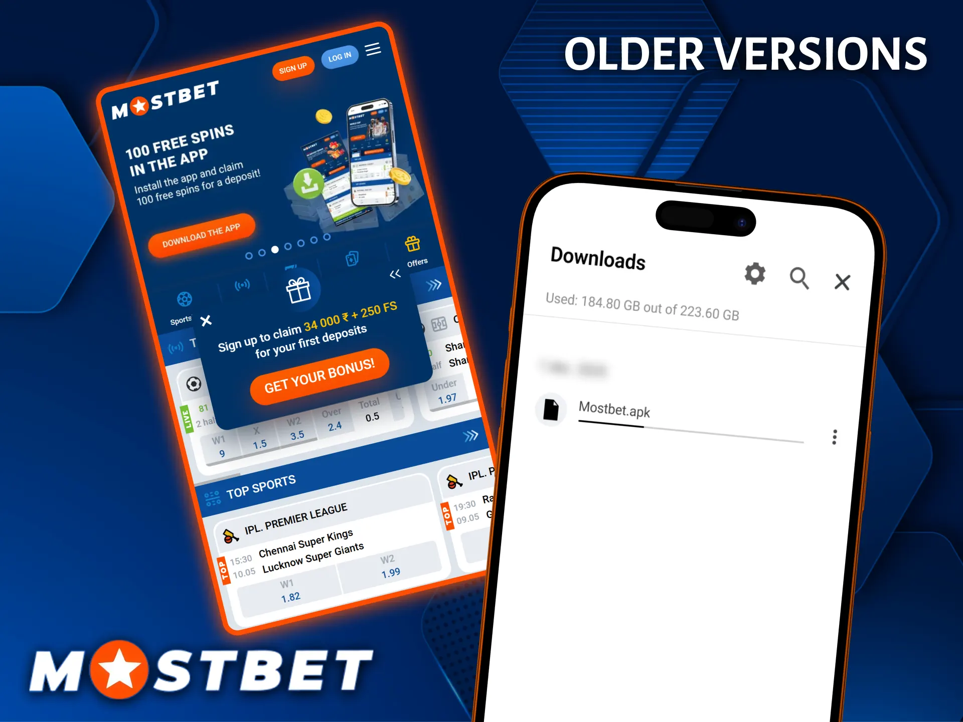 Users can always find and download previous stable versions within the Mostbet bookmaker app.