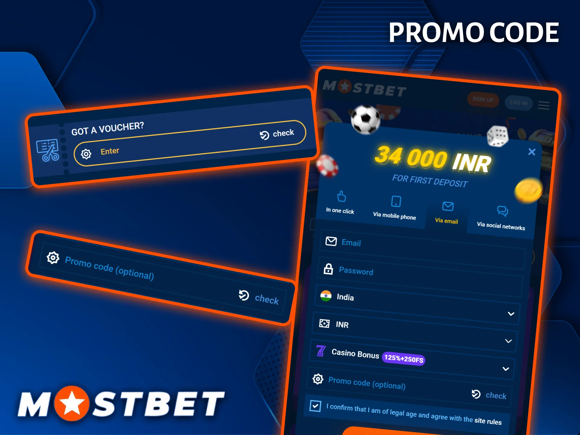 Use a current promo code in the Mostbet bookmaker app to receive exclusive gifts.