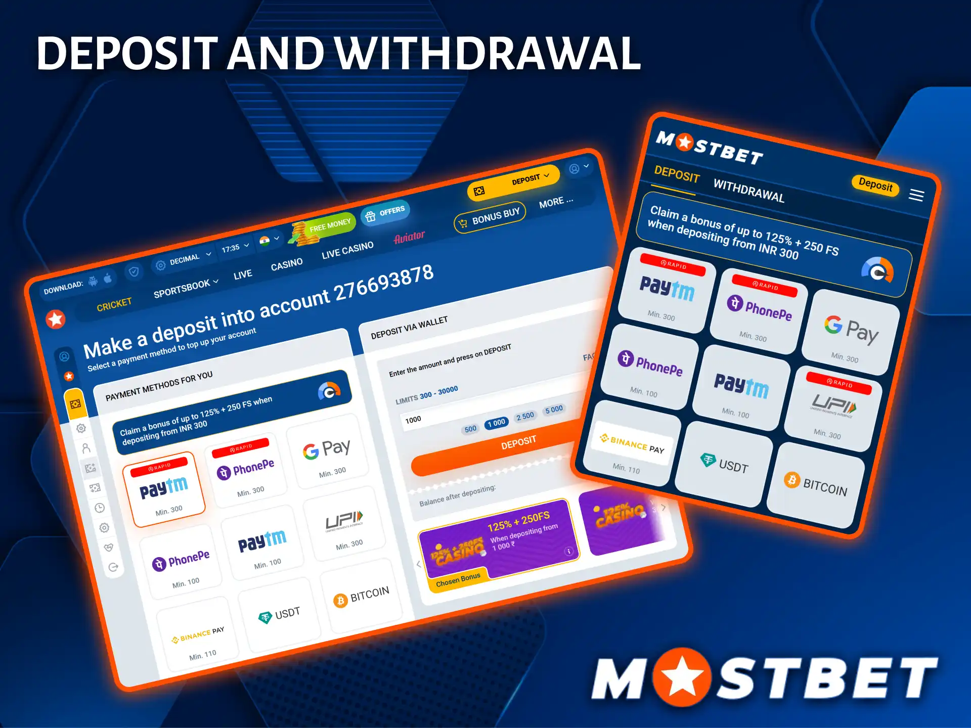 Mostbet Casino ensures fast deposits and secure withdrawals for a comfortable gaming experience in Aviator.
