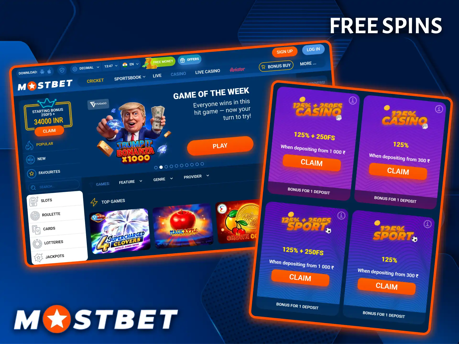 Make the middle of the week more exciting with fantastic free spins on Wednesdays at the popular Mostbet Casino.