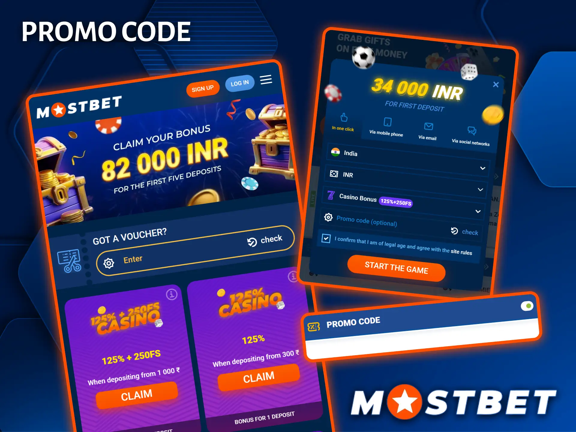 Get access to special gifts by using a promo code at Mostbet Casino.
