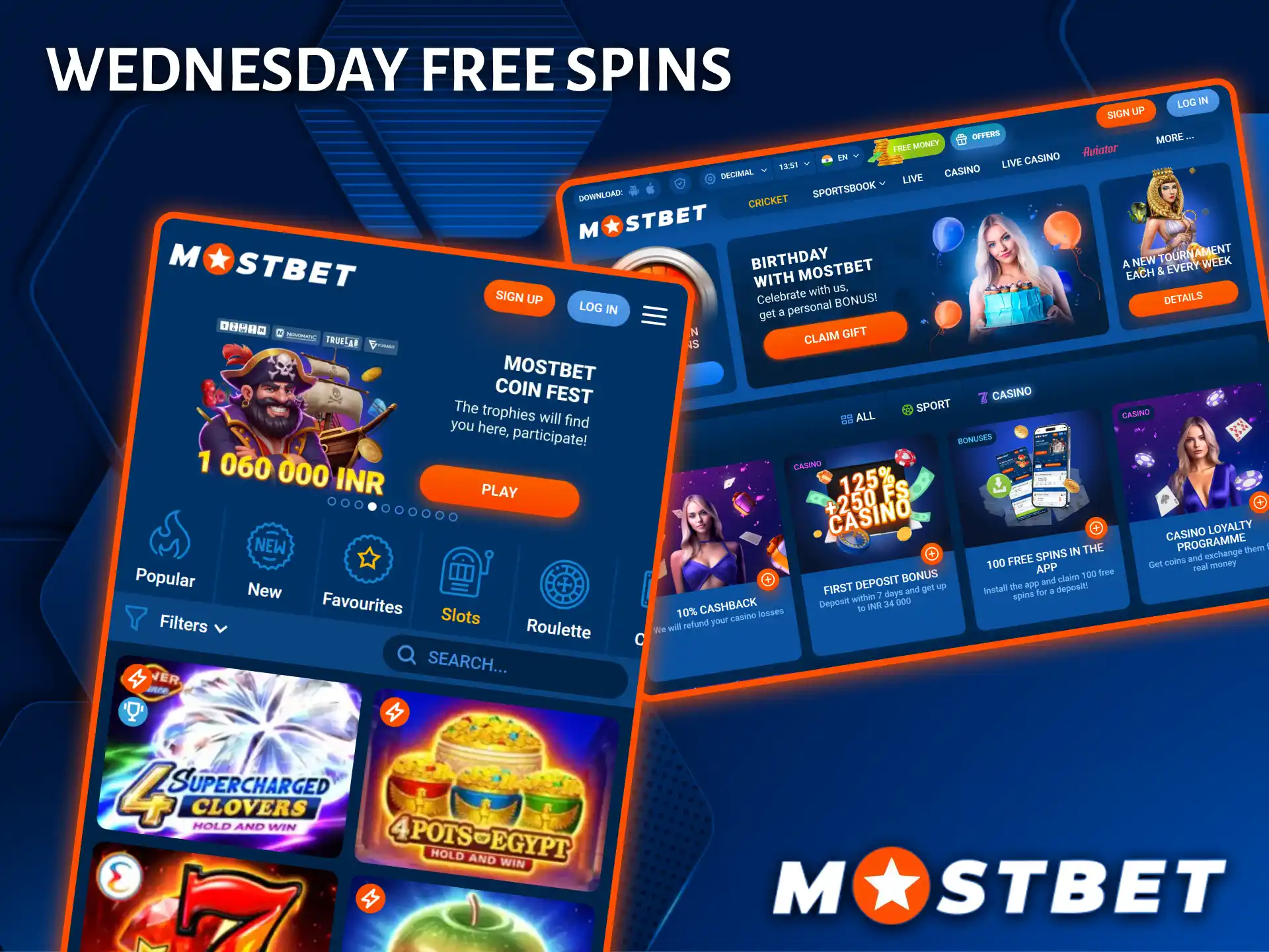 Enjoy thrilling free spins on Wednesdays at Mostbet Casino.