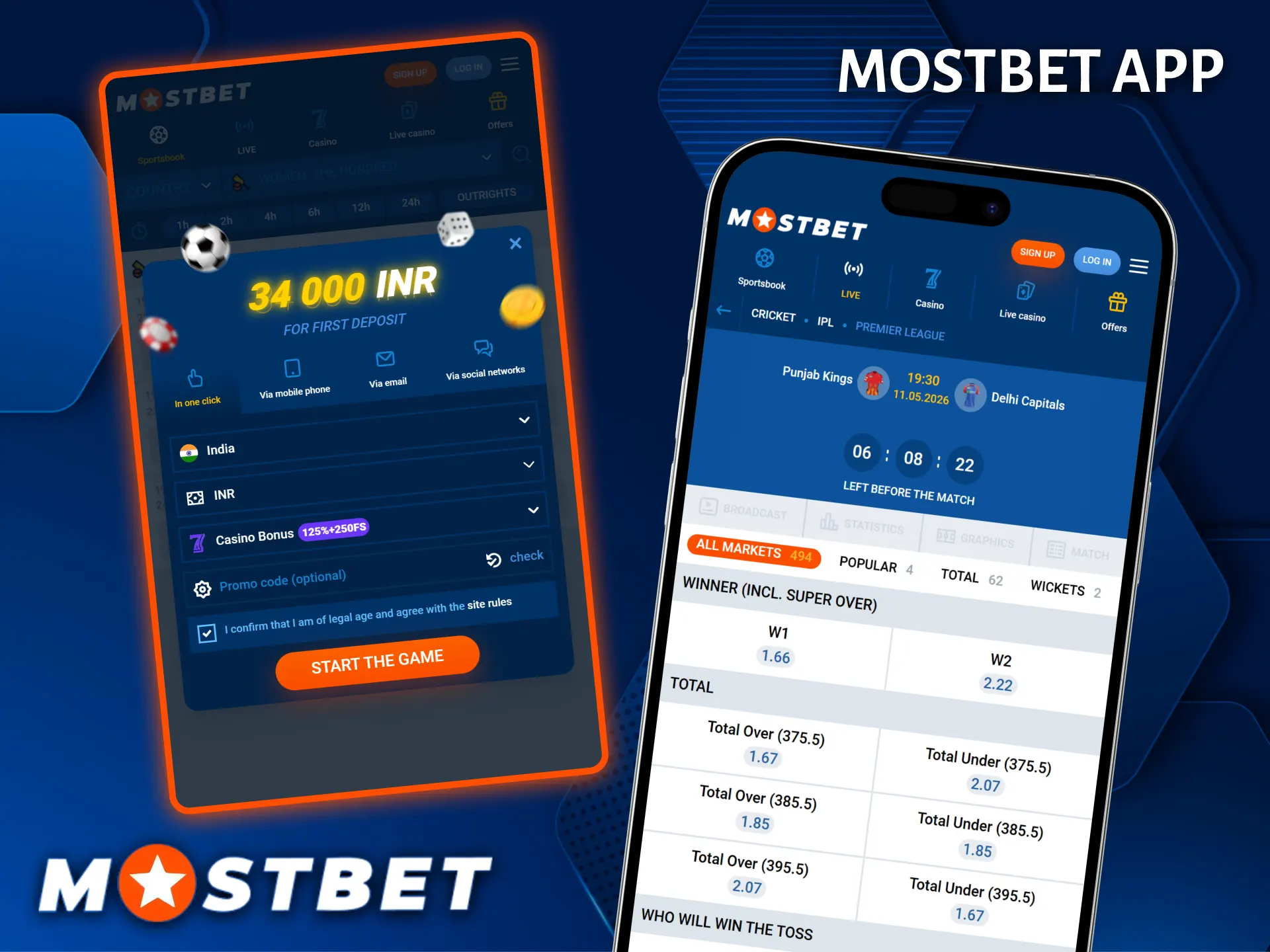 Follow matches from anywhere in the world with the Mostbet mobile app.