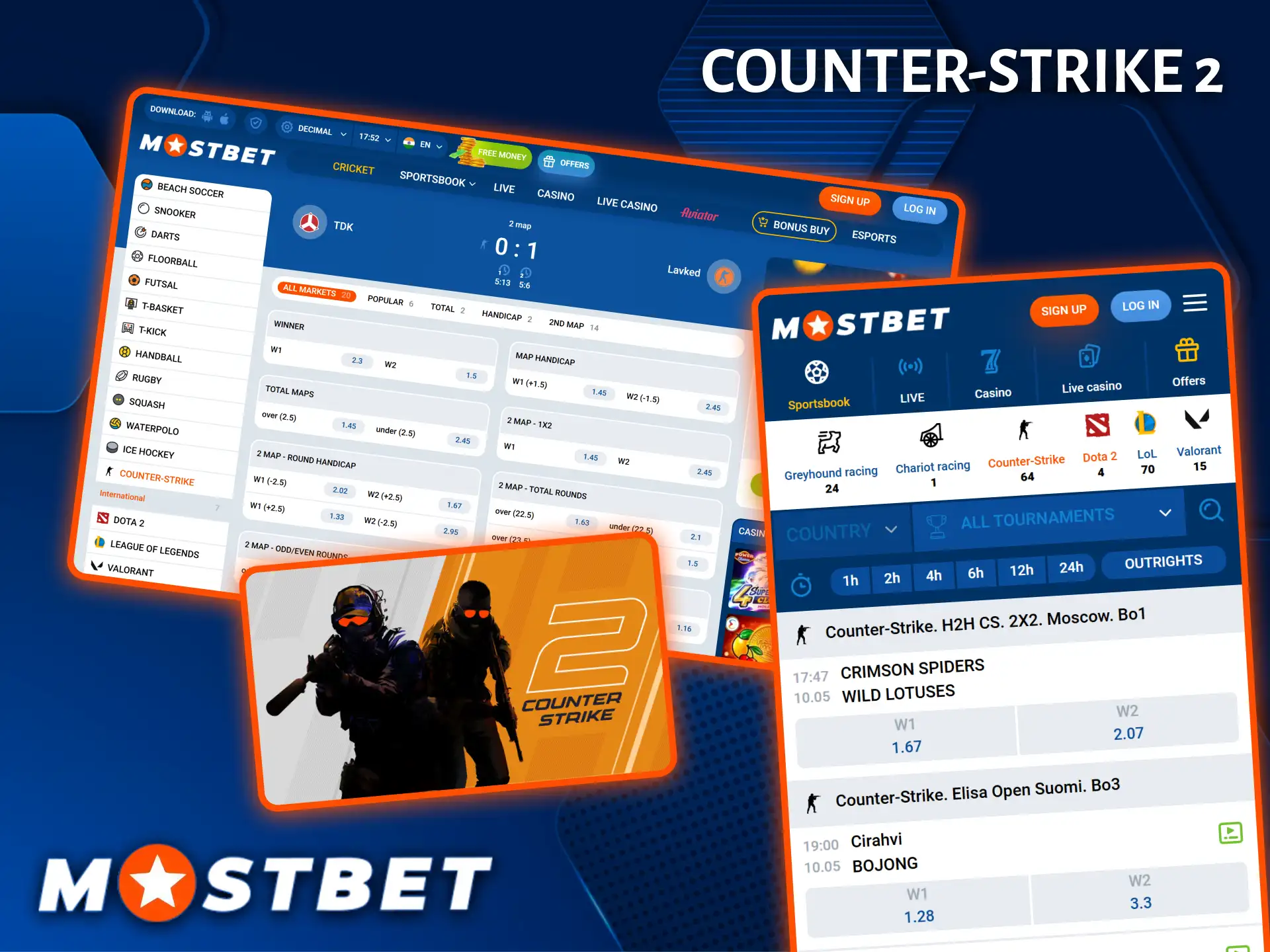 Place bets on global Counter-Strike 2 championships at the best odds at Mostbet.
