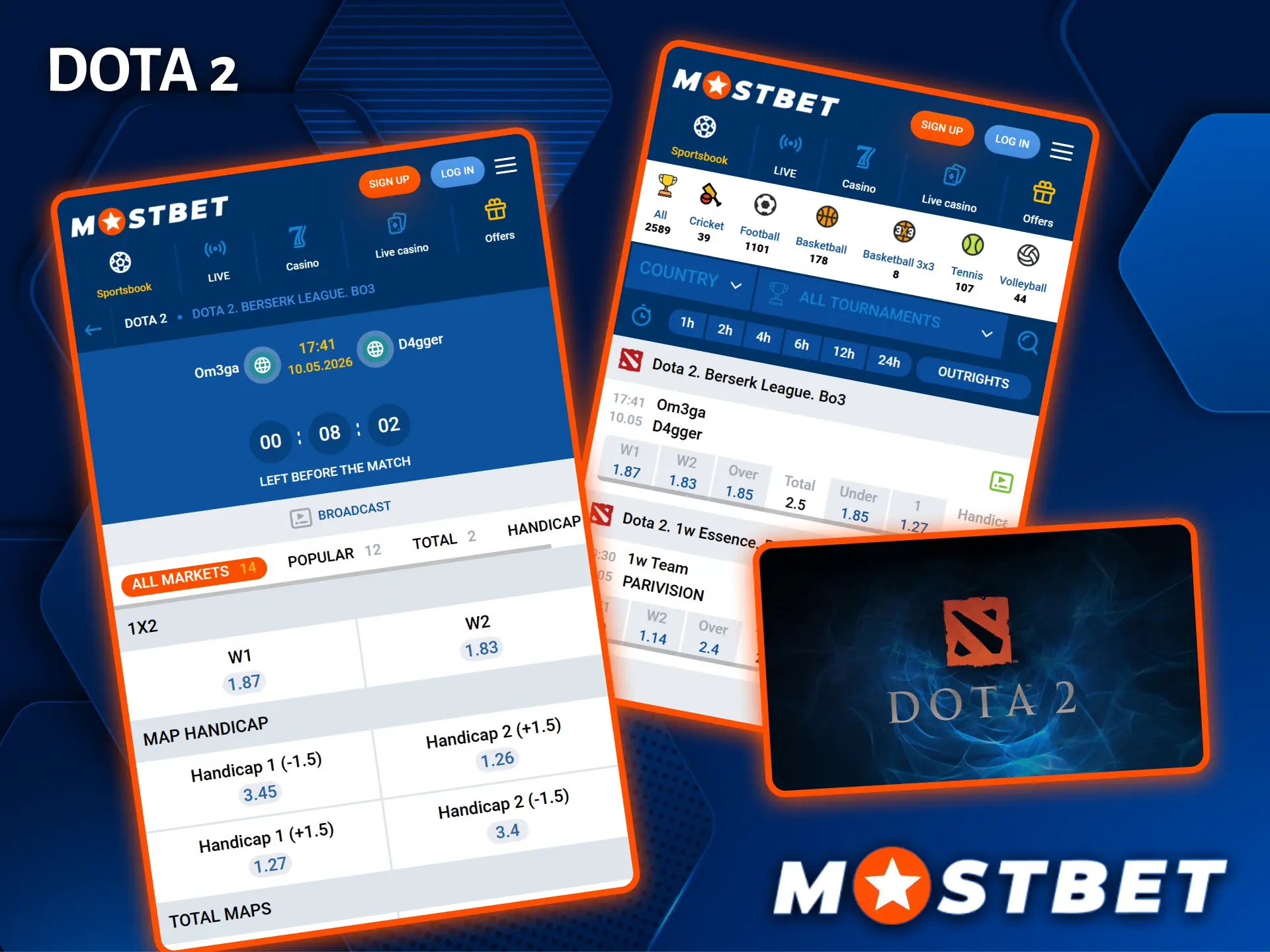 Mostbet provides extensive coverage and live broadcasts of all major Dota 2 tournaments.