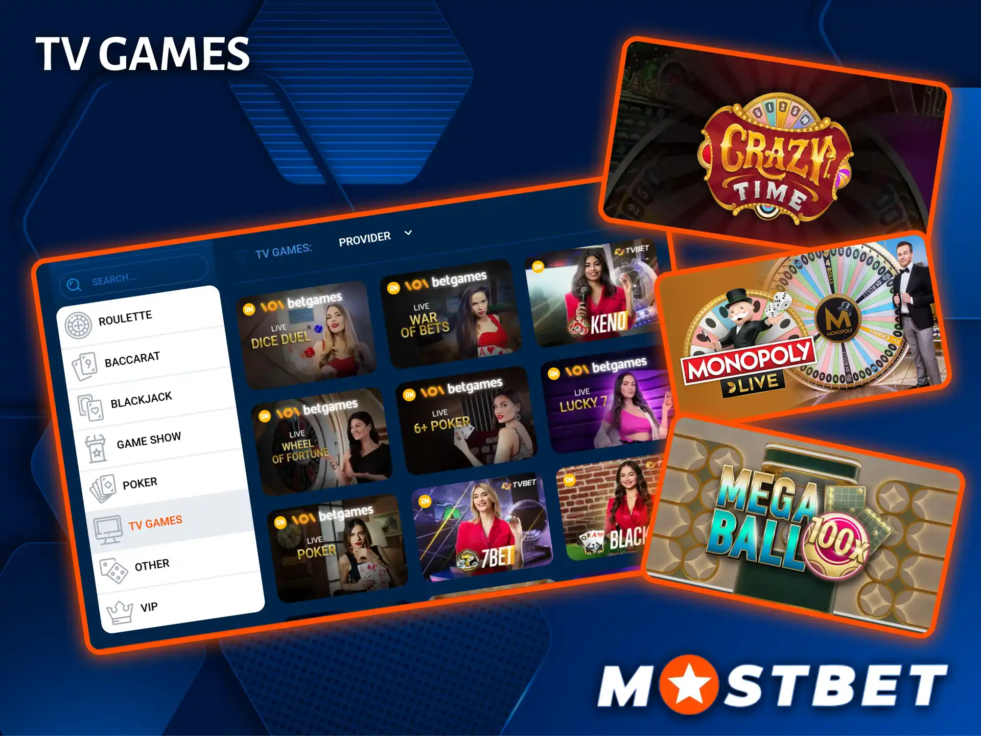 Discover unique and exciting live TV games for endless fun at Mostbet Casino.