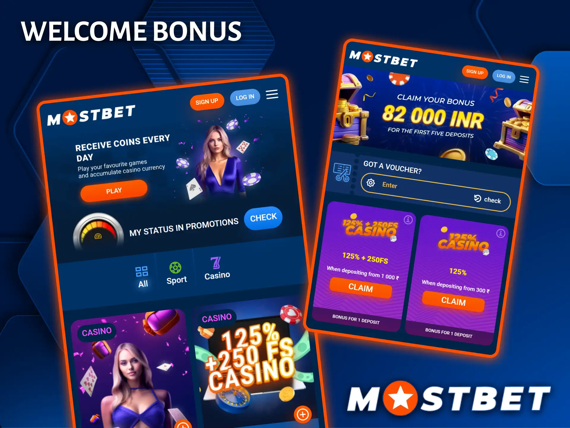 Start your journey to victory with a generous welcome bonus package from the official Mostbet Casino.