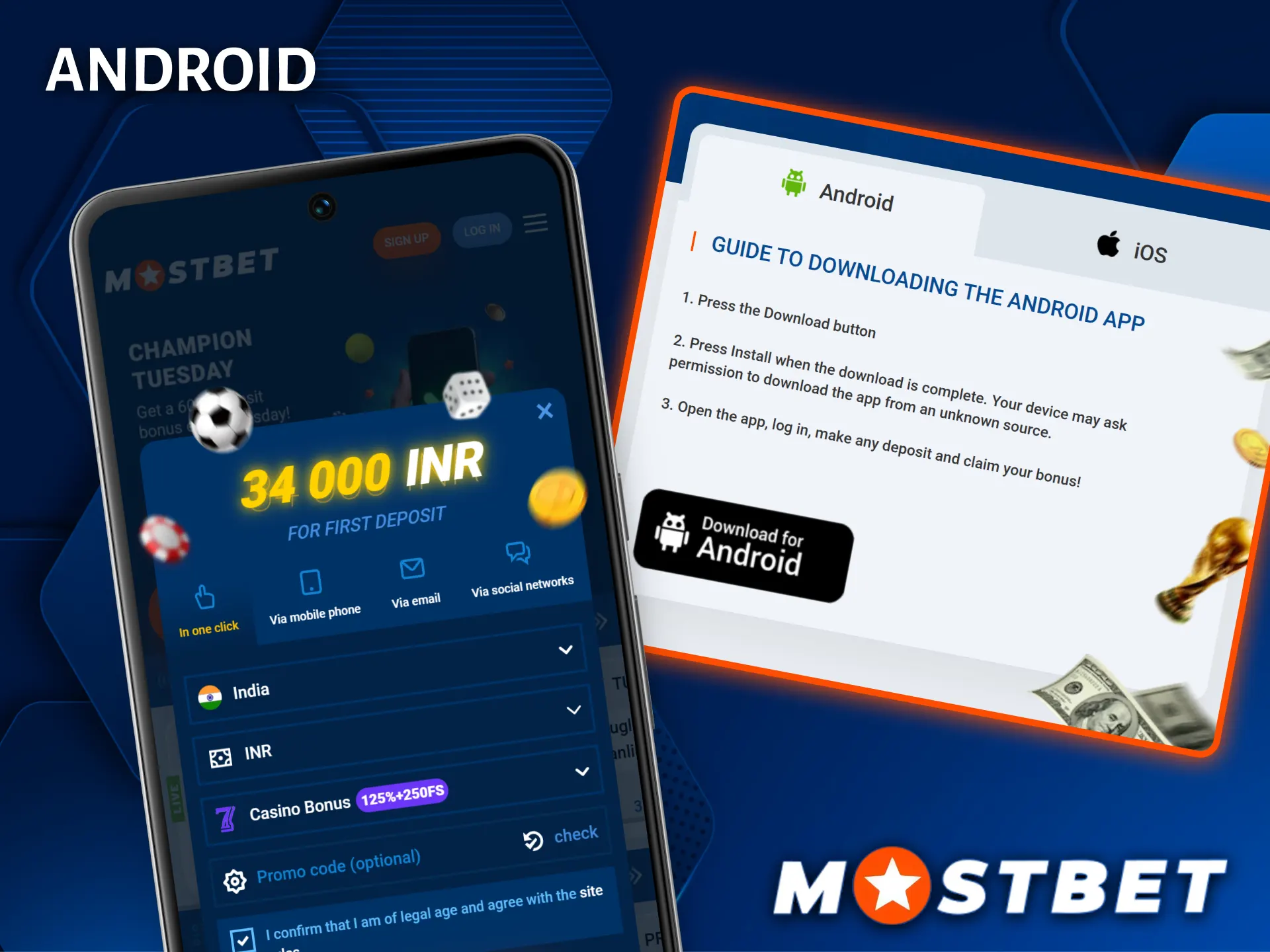 Download the high-performance Mostbet app for Android to place bets without glitches, anywhere you are.