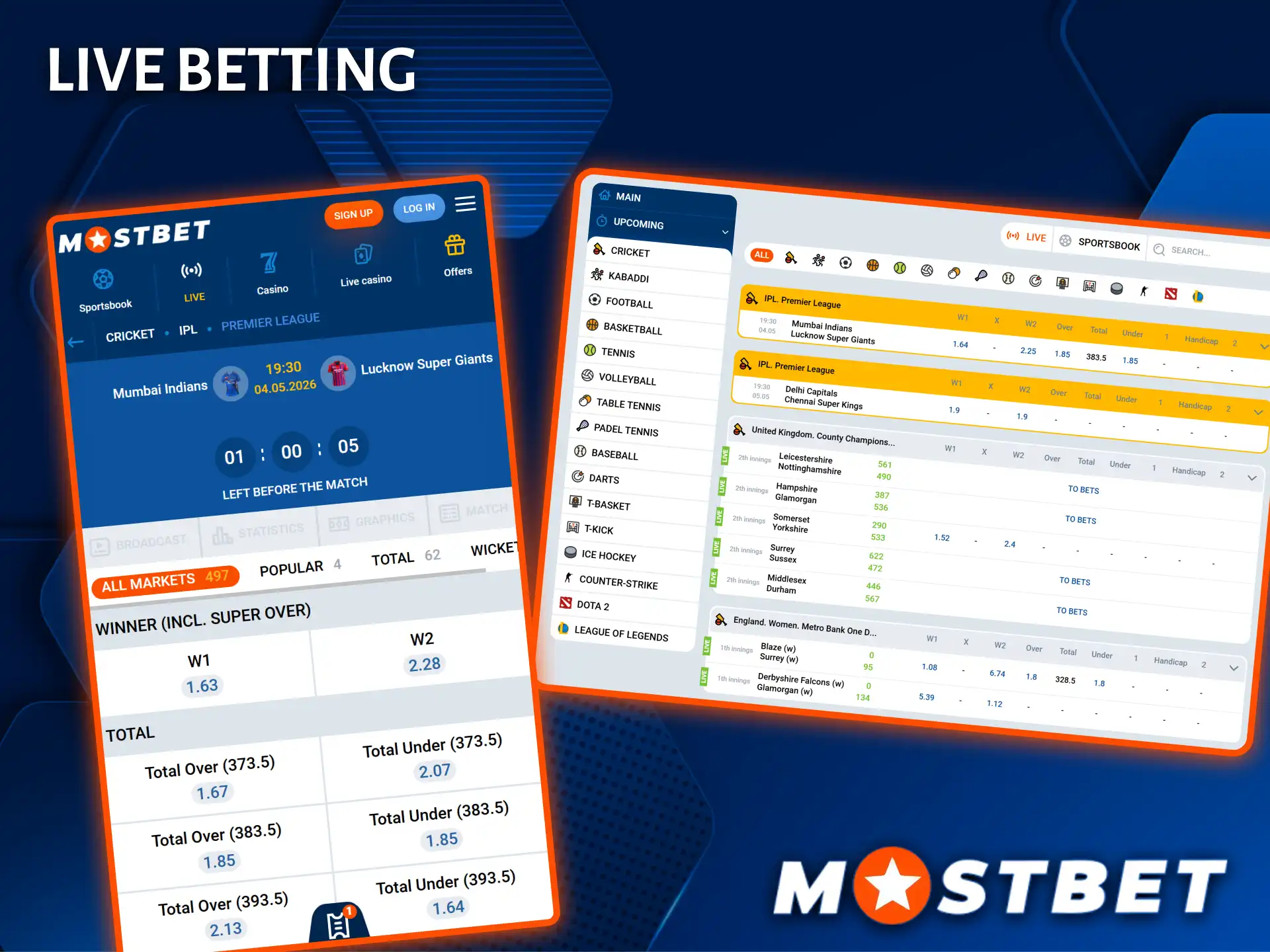 Participate in dynamic live betting on Mostbet India, utilizing real-time match statistics.