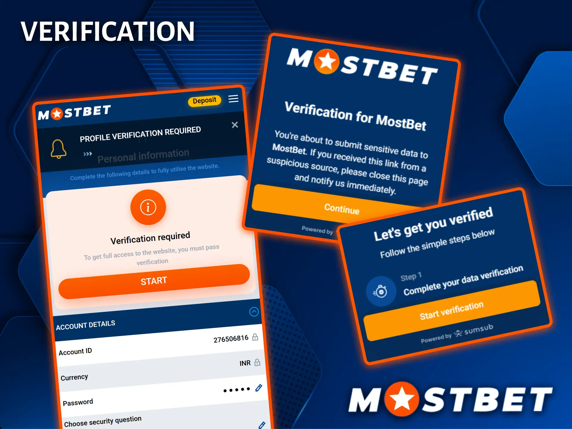 Protect your account with a simple verification procedure on the Mostbet website.
