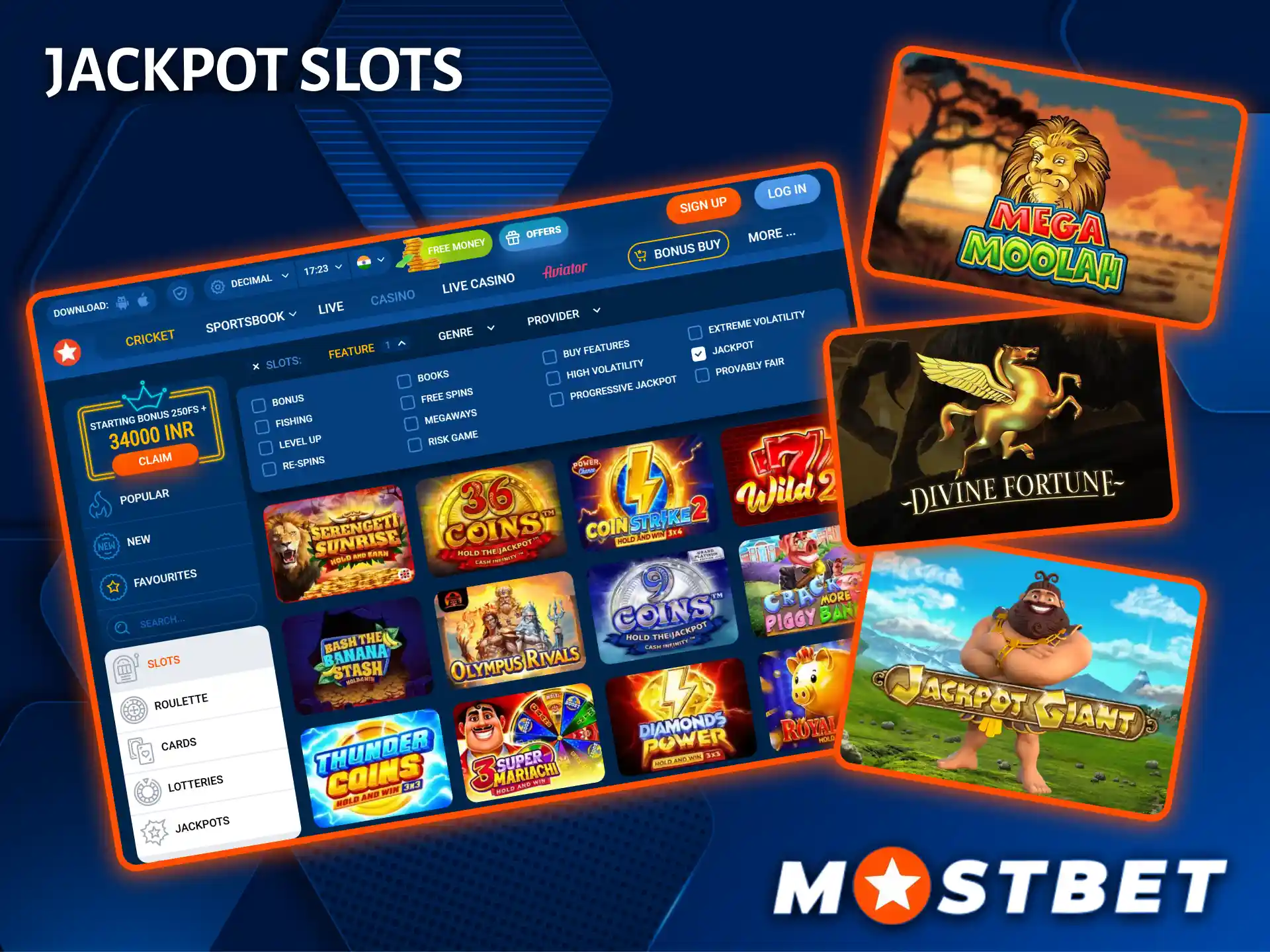 Win prizes by playing the best progressive jackpot games at Mostbet Casino.