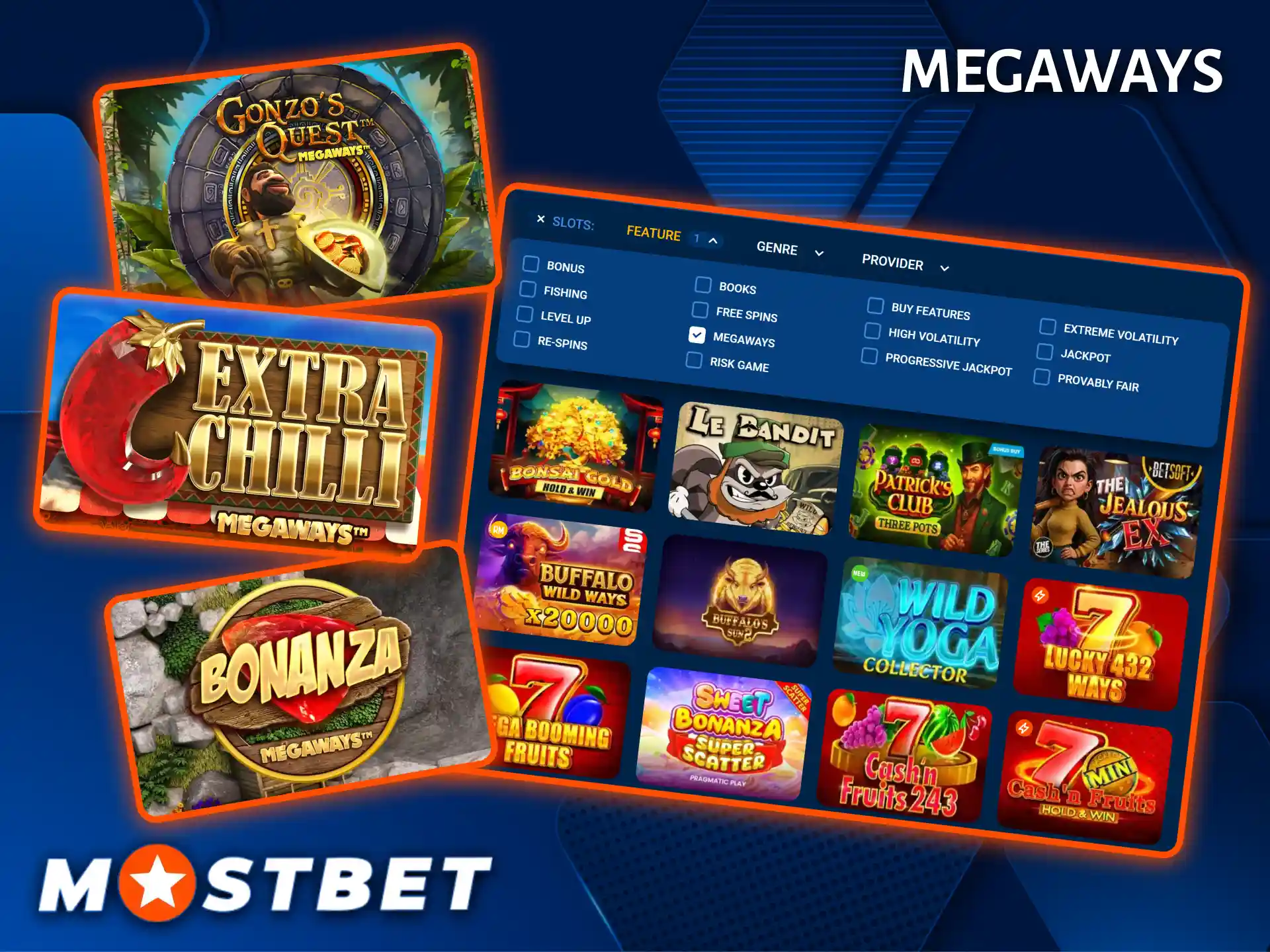 Discover thousands of ways to win with exciting Megaways slots at Mostbet.