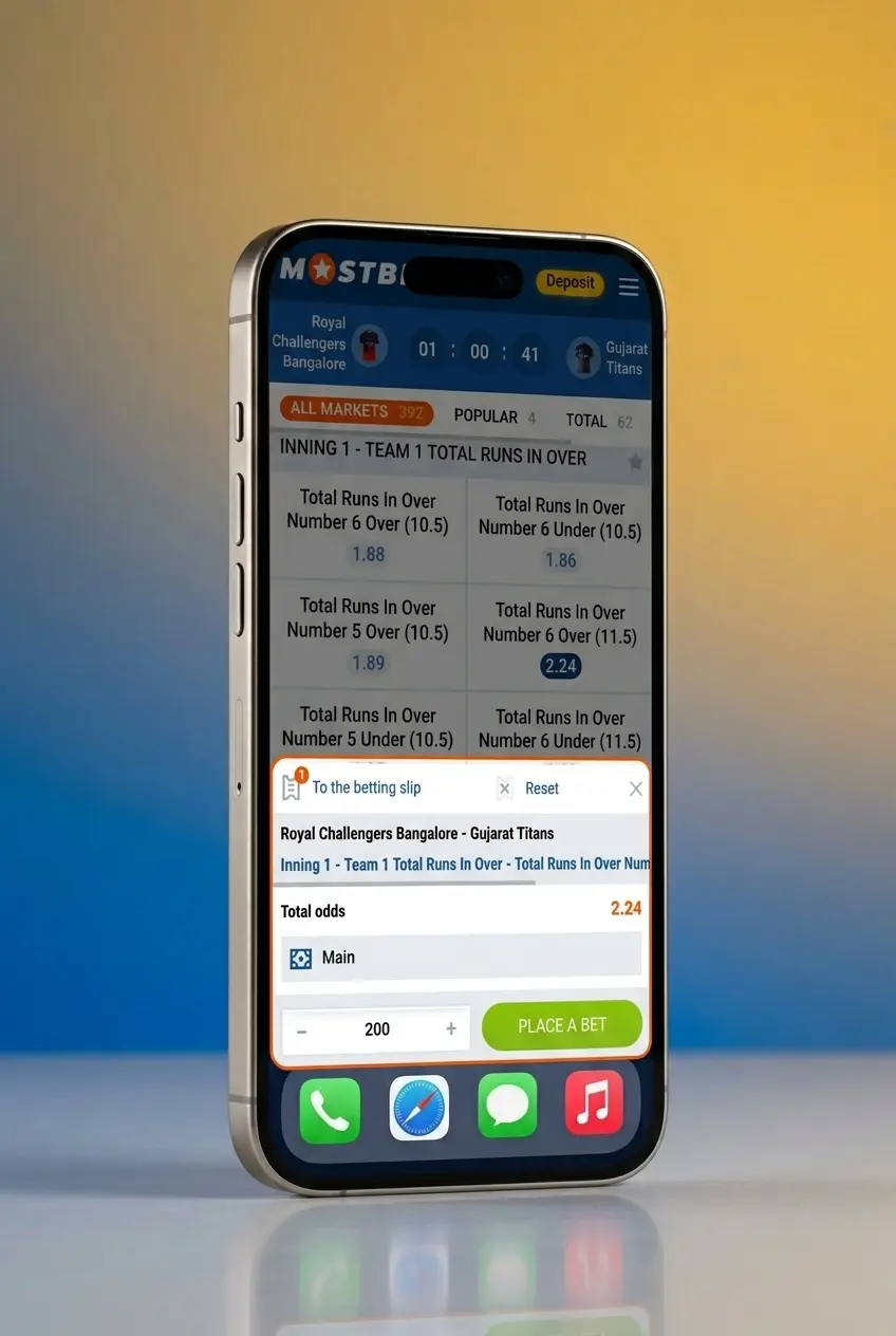 Step-by-step guide to placing basketball bets on Mostbet sportsbook interface with live odds and bet slip